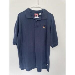 Vintage Disney Mickey Mouse INC Logo Navy Blue Polo Shirt Size XL